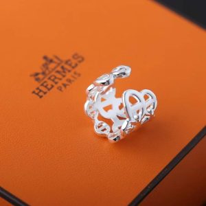 Hermes Chaine d'ancre Enchainee Ring Sterling Silver H109506B 00047 - Image 4