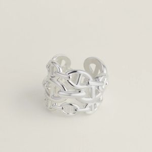 Hermes Chaine d'ancre Enchainee Ring Sterling Silver H109506B 00047