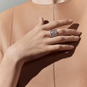 Hermes Chaine d'ancre Enchainee Ring Sterling Silver H109506B 00047 - Image 8