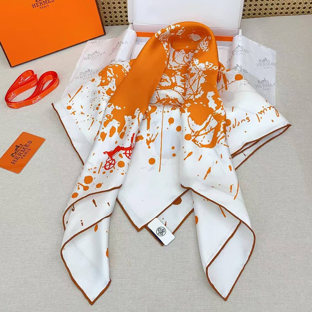 Hermes Cheval Surprise Double Face Scarf 90 100% Silk H904353S 03 - Image 11
