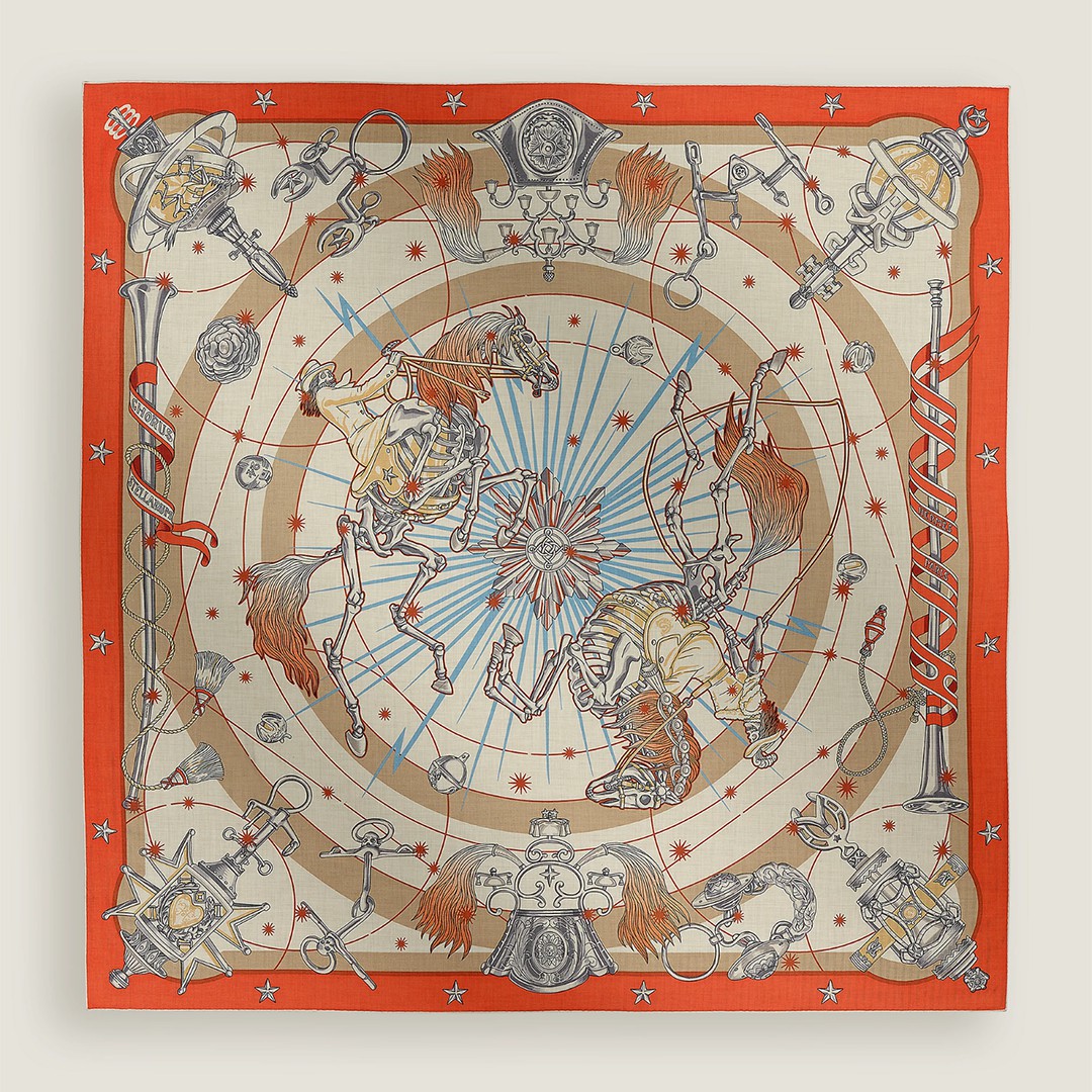 Hermes Chorus Stellarum Shawl 140 70% Cashmere 30% Silk H243912S 12