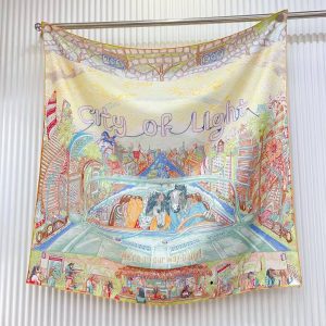 Hermes City of Light Scarf 90 100% H004103S 08 - Image 14
