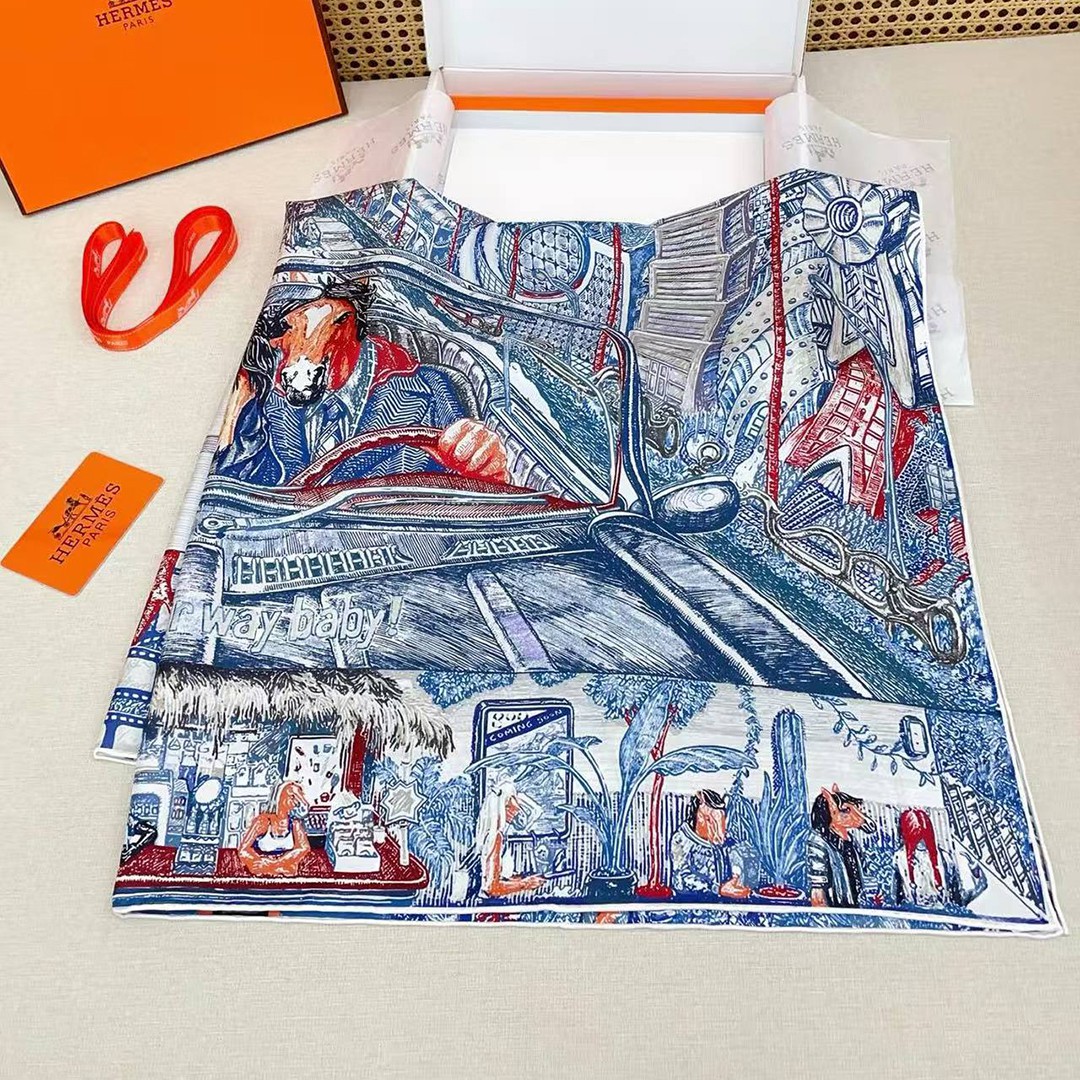 Hermes City of Light Scarf 90 100% H004103S 08 - Image 12