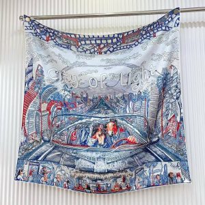 Hermes City of Light Scarf 90 100% H004103S 08 - Image 11