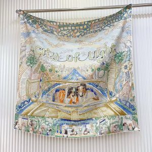 Hermes City of Light Scarf 90 100% H004103S 08 - Image 10