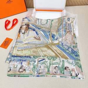 Hermes City of Light Scarf 90 100% H004103S 08 - Image 9
