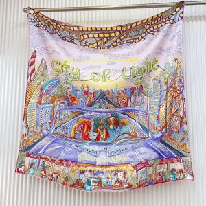 Hermes City of Light Scarf 90 100% H004103S 08 - Image 8