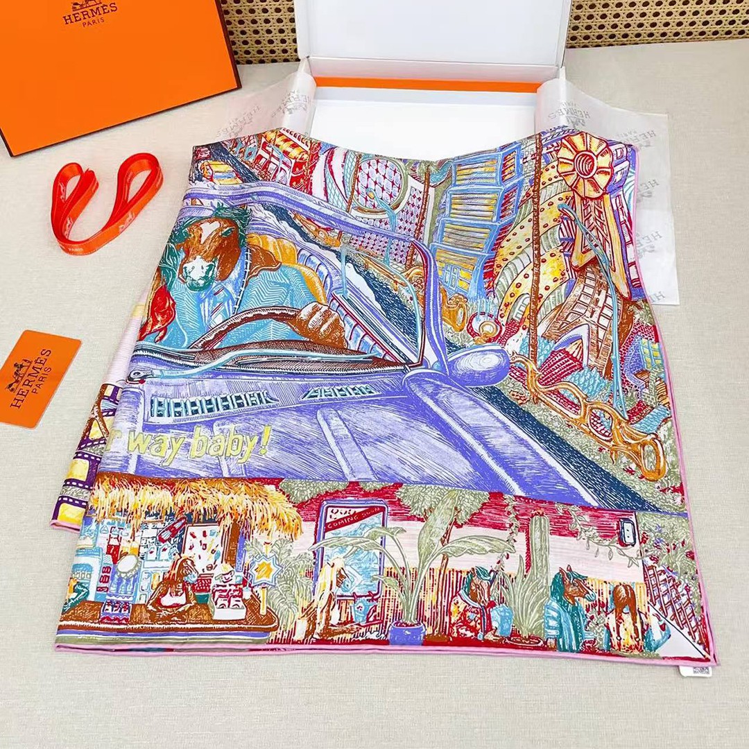Hermes City of Light Scarf 90 100% H004103S 08 - Image 7