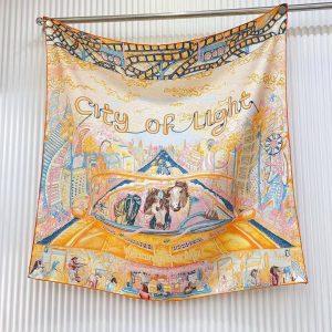 Hermes City of Light Scarf 90 100% H004103S 08 - Image 6