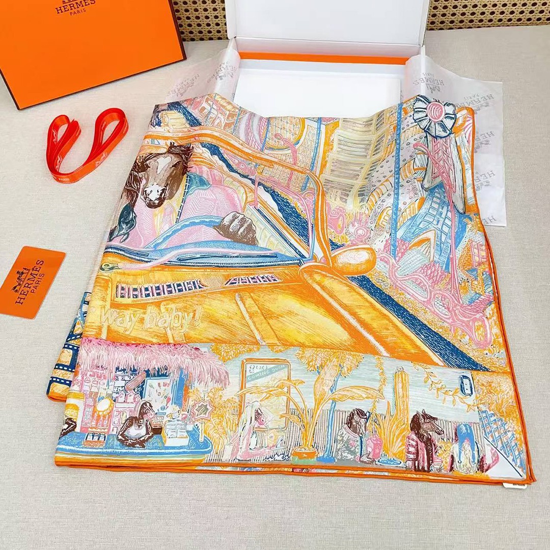 Hermes City of Light Scarf 90 100% H004103S 08 - Image 5