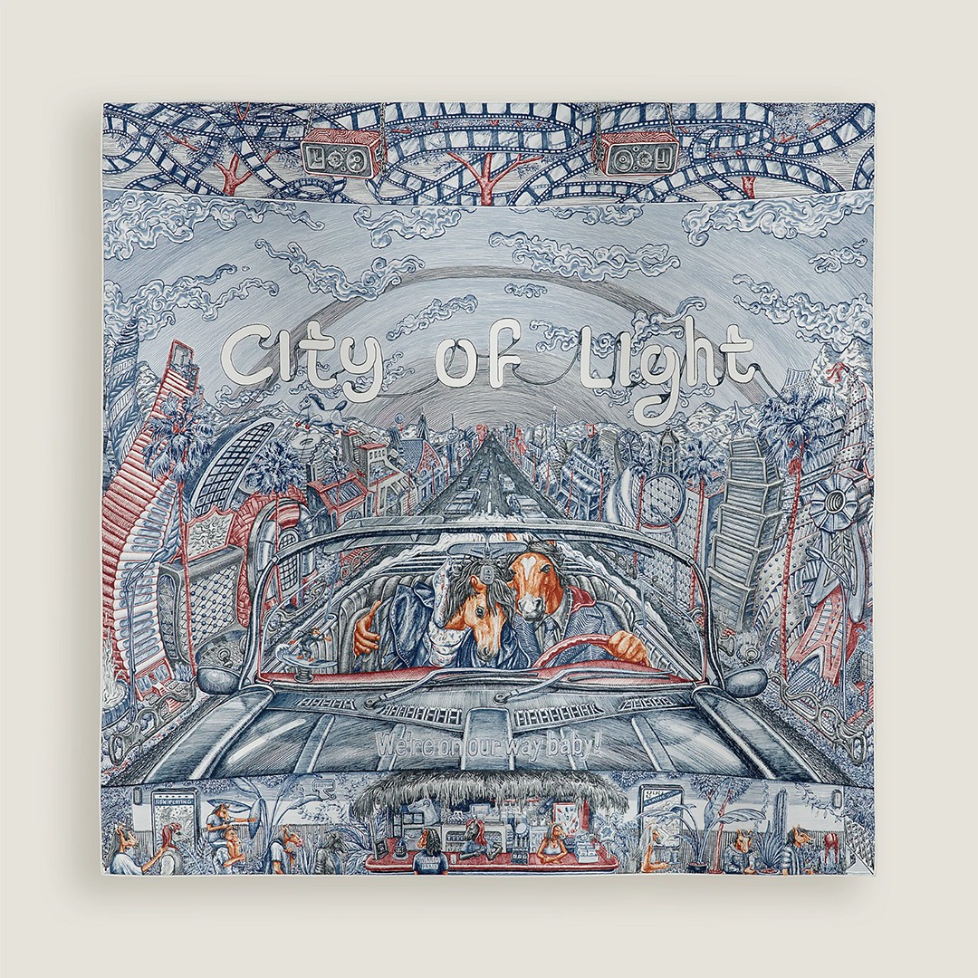 Hermes City of Light Scarf 90 100% H004103S 08