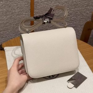 Hermes Constance 18 CM Bag Handmade In Epsom Calfskin Leather Enamel Fittings Hardware 10 Craie - Image 2
