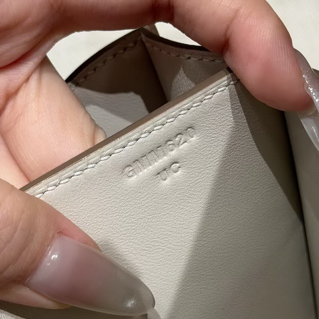 Hermes Constance 18 CM Bag Handmade In Epsom Calfskin Leather Enamel Fittings Hardware 10 Craie - Image 12