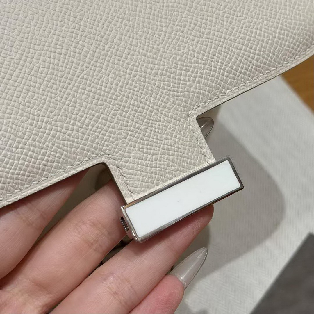 Hermes Constance 18 CM Bag Handmade In Epsom Calfskin Leather Enamel Fittings Hardware 10 Craie - Image 8