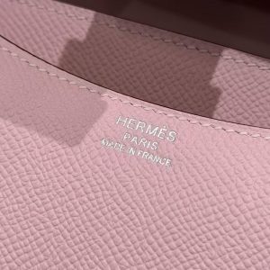 Hermes Constance 18 CM Bag Handmade In Epsom Calfskin Leather Silver Hardware 3Q Rose Sakura - Image 14