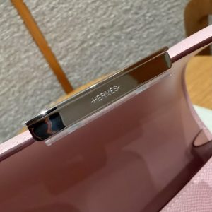 Hermes Constance 18 CM Bag Handmade In Epsom Calfskin Leather Silver Hardware 3Q Rose Sakura - Image 12