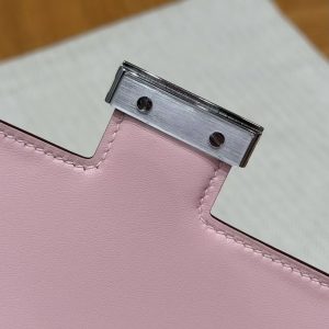 Hermes Constance 18 CM Bag Handmade In Epsom Calfskin Leather Silver Hardware 3Q Rose Sakura - Image 8