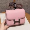 Hermes Constance 18 CM Bag Handmade In Swift Calfskin Leather Silver Hardware 3Q Rose Sakura