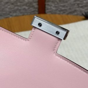 Hermes Constance 18 CM Bag Handmade In Swift Calfskin Leather Silver Hardware 3Q Rose Sakura - Image 10