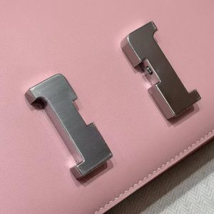 Hermes Constance 18 CM Bag Handmade In Swift Calfskin Leather Silver Hardware 3Q Rose Sakura - Image 8