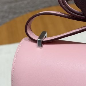 Hermes Constance 18 CM Bag Handmade In Swift Calfskin Leather Silver Hardware 3Q Rose Sakura - Image 5