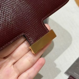 Hermes Constance 18 CM Bag Handmade In Lizard Leather from South Africa Gold Hardware 55 Rouge H - Image 11
