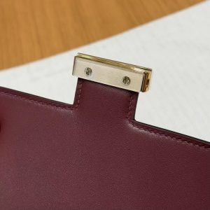Hermes Constance 18 CM Bag Handmade In Lizard Leather from South Africa Gold Hardware 55 Rouge H - Image 9