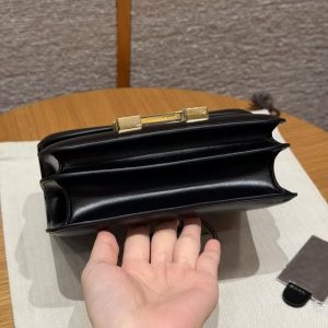Hermes Constance 18 CM Bag Handmade In Box Calfskin Leather Gold Hardware 89 Noir - Image 18