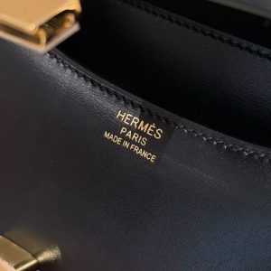 Hermes Constance 18 CM Bag Handmade In Box Calfskin Leather Gold Hardware 89 Noir - Image 16