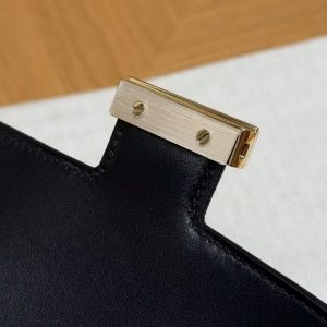 Hermes Constance 18 CM Bag Handmade In Box Calfskin Leather Gold Hardware 89 Noir - Image 11