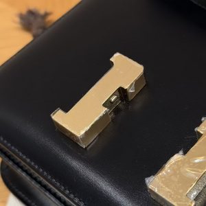 Hermes Constance 18 CM Bag Handmade In Box Calfskin Leather Gold Hardware 89 Noir - Image 10
