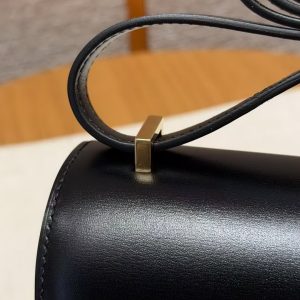 Hermes Constance 18 CM Bag Handmade In Box Calfskin Leather Gold Hardware 89 Noir - Image 8