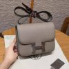 Hermes Constance 18 CM Bag Handmade In Epsom Calfskin Leather Silver Hardware M8 Girs Asphalte