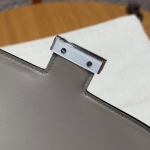 Hermes Constance 18 CM Bag Handmade In Epsom Calfskin Leather Silver Hardware M8 Girs Asphalte - Image 11