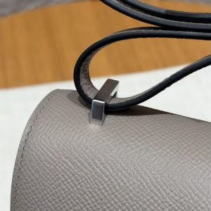 Hermes Constance 18 CM Bag Handmade In Epsom Calfskin Leather Silver Hardware M8 Girs Asphalte - Image 10