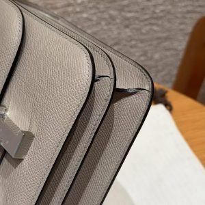 Hermes Constance 18 CM Bag Handmade In Epsom Calfskin Leather Silver Hardware M8 Girs Asphalte - Image 6
