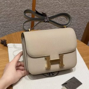 Hermes Constance 18 CM Bag Handmade In Epsom Calfskin Leather Gold Hardware S2 Trench