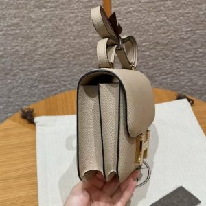 Hermes Constance 18 CM Bag Handmade In Epsom Calfskin Leather Gold Hardware S2 Trench - Image 20