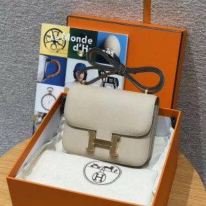 Hermes Constance 18 CM Bag Handmade In Epsom Calfskin Leather Gold Hardware S2 Trench - Image 13