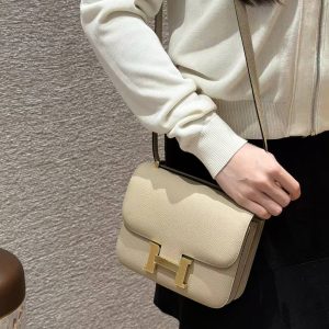 Hermes Constance 18 CM Bag Handmade In Epsom Calfskin Leather Gold Hardware S2 Trench - Image 3