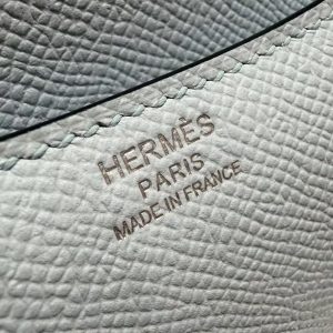Hermes Constance 18 CM Bag Handmade In Epsom Calfskin Leather Silver Hardware T0 Blue Brume - Image 18