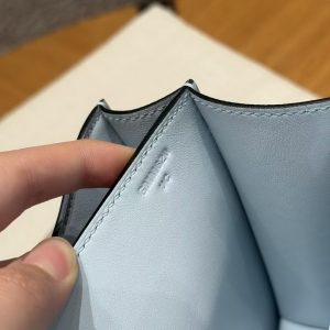Hermes Constance 18 CM Bag Handmade In Epsom Calfskin Leather Silver Hardware T0 Blue Brume - Image 17