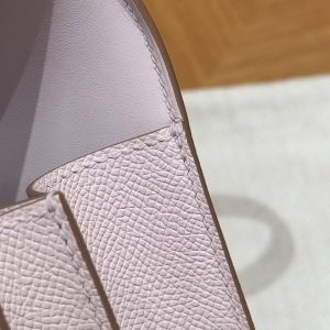 Hermes Constance 19 CM Bag Handmade In Epsom Calfskin Leather Silver Hardware 09 Mauve Pale - Image 11