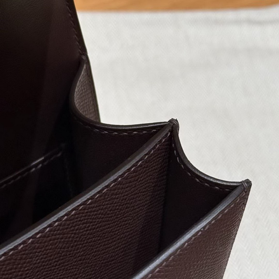 Hermes Constance 19 CM Bag Handmade In Epsom Calfskin Leather Rose Gold Hardware 0G Rouge Seller - Image 10
