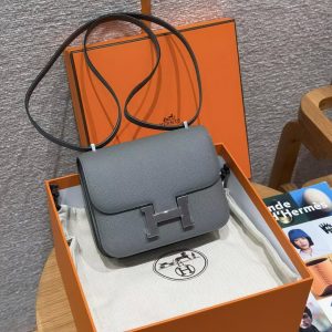 Hermes Constance 19 CM Bag Handmade In Epsom Calfskin Leather Silver Hardware 0L Girs Meyer - Image 14