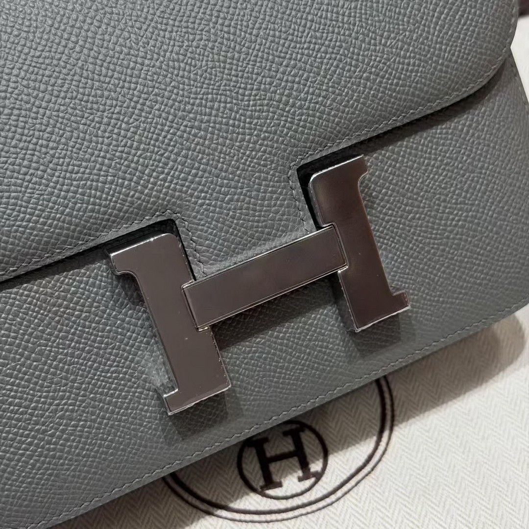 Hermes Constance 19 CM Bag Handmade In Epsom Calfskin Leather Silver Hardware 0L Girs Meyer - Image 13