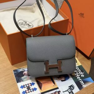 Hermes Constance 19 CM Bag Handmade In Epsom Calfskin Leather Silver Hardware 0L Girs Meyer - Image 3