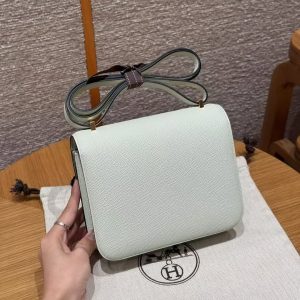 Hermes Constance 19 CM Bag Handmade In Epsom Calfskin Leather Gold Hardware 0S Vert Fizz - Image 2