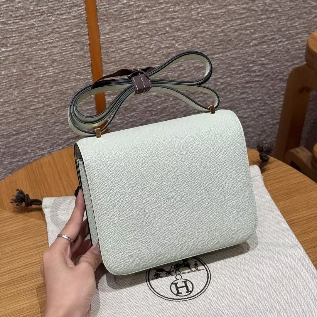 Hermes Constance 19 CM Bag Handmade In Epsom Calfskin Leather Gold Hardware 0S Vert Fizz - Image 2