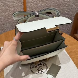 Hermes Constance 19 CM Bag Handmade In Epsom Calfskin Leather Gold Hardware 0S Vert Fizz - Image 15